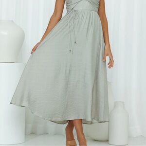 Hello Molly Sage Green A line midi Dress
